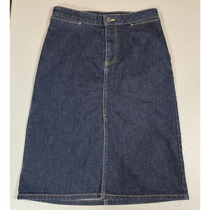 Vintage Gap Jeans Denim Skirt Pencil Stretch Slit Retro 90s Y2K Size 4 Modest